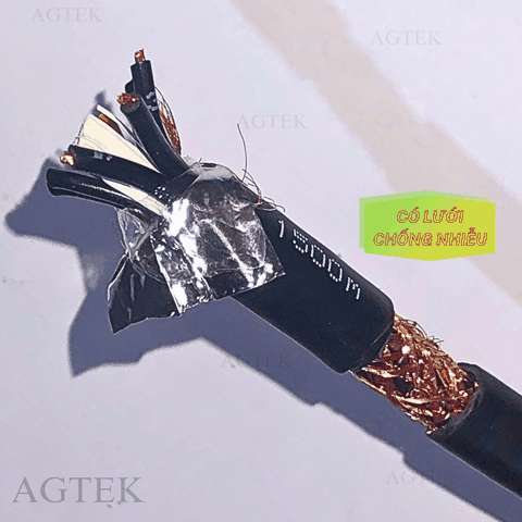 Dây cáp điều khiển có lưới chống nhiễu màu đen ZR-PVC 8x0.5 AGTEK