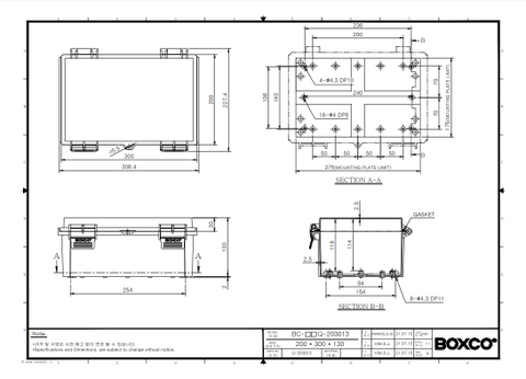 Tủ điện chống thấm nước BC-AGQ-203013 Boxco