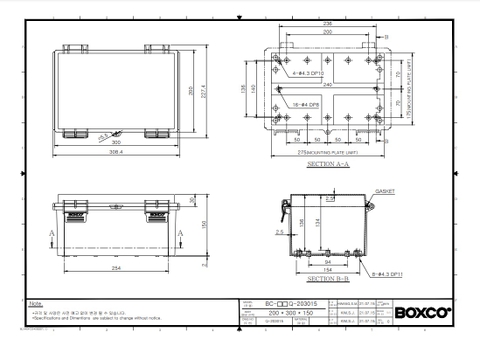 Tủ điện chống thấm nước BC-AGQ-203015 Boxco