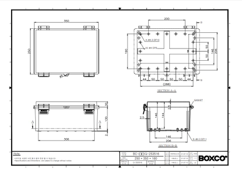 Tủ điện chống thấm nước BC-AGQ-253516 Boxco