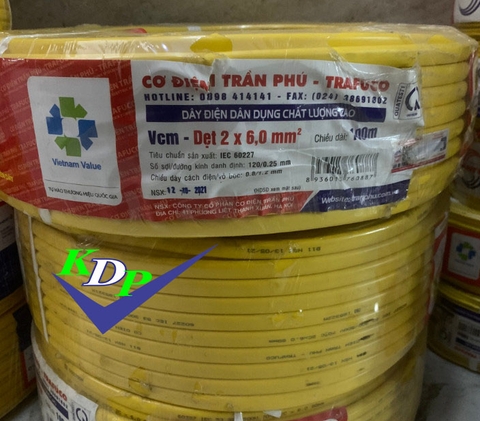 Dây Dẹt Vàng 2X6 Trần Phú
