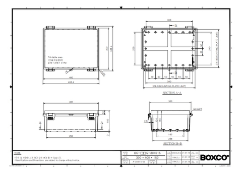 Tủ điện chống thấm nước BC-AGQ-304015 Boxco