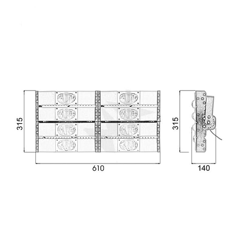 Đèn pha module COB Oem Philips - 400W (8*50w)