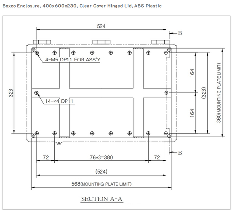 Tủ điện nhựa chống thấm BC-AGP-406023 Boxco