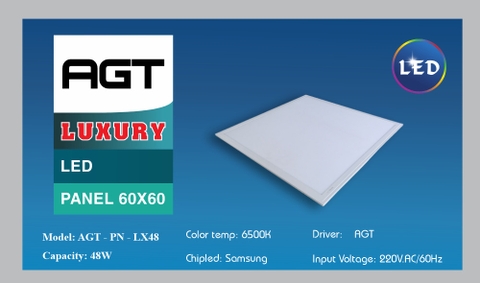 Đèn led panel 600x600 48W luxury cao cấp  AGT-PN-LX48