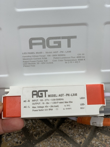 Đèn led panel 600x600 48W luxury cao cấp  AGT-PN-LX48