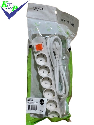 Ổ 6 Hàn quốc liền dây 1 công tắc  16A 250v