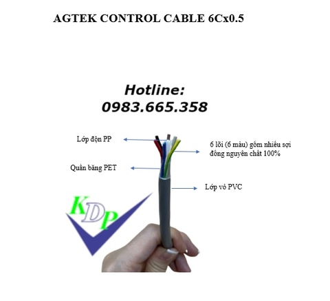 Không lưới 6x1.5 - Dây cáp điều khiển không lưới RVV 6x1.5 AGTEK