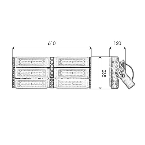Đèn pha module SMD Bridgelux - 300W - NGANG (50w*6)