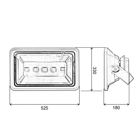 Đèn pha rọi xám ngoài trời 250W - hộp nguồn sau (5*50w)