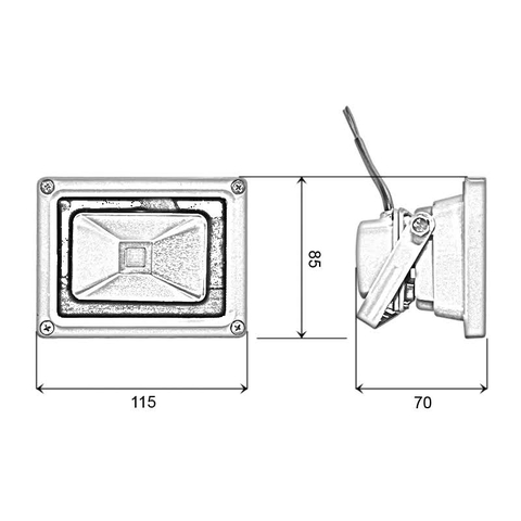Đèn pha rọi xám ngoài trời 10W - hộp nguồn sau (1*10w)