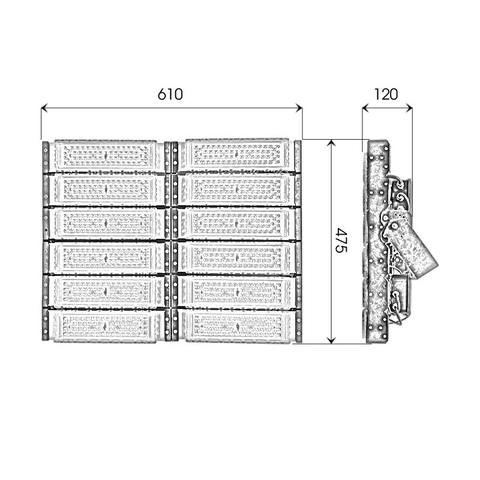 Đèn pha module SMD Bridgelux - 600W (50w*12)