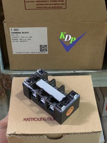 Cầu đấu Hanyoung HYT-303, 30A, 3 Cực