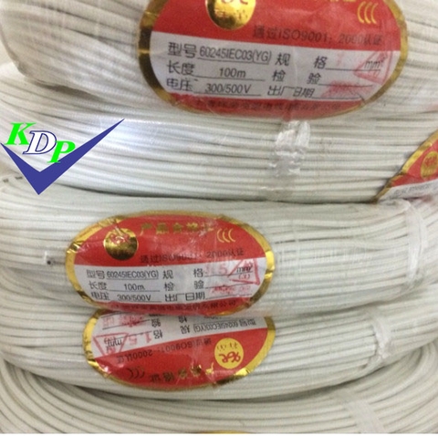 Dây điện chịu nhiệt 300°C 1.5 mm2, dây amiang chống cháy 1×1.5