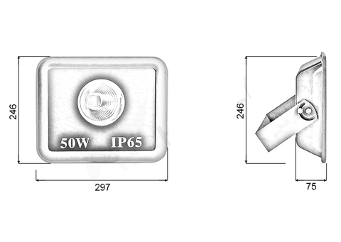 Đèn pha tròn LED ngoài trời 50W - IP65 pha tròn (1*50w)