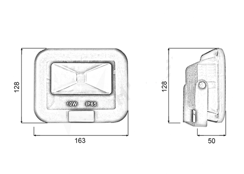 Đèn pha LED ngoài trời 10W - IP65 pha tròn chóa rộng (1*10w)