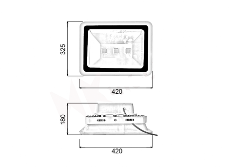 Đèn pha rọi xám ngoài trời 150W - hộp nguồn sau (3*50w)