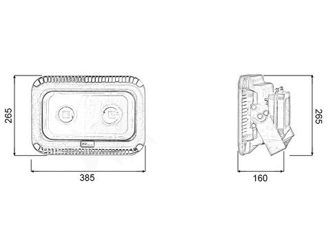 Đèn pha mắt lồi - viền 100W (2*50w)