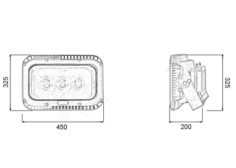 Đèn pha mắt lồi - viền 150W (3*50w)