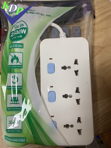 Ổ cắm điện đa năng GONGNIU 3 lỗ  3 công tắc GNVN-N3030-30 (dây 3m)