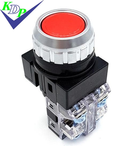 Nút nhấn không đèn Hanyoung CRF-F30M1G đỏ | Ø30mm tự nhả 1NO+1NC