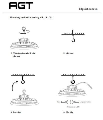 Đèn Led High Bay Light - AGT UFO HBD- 100W