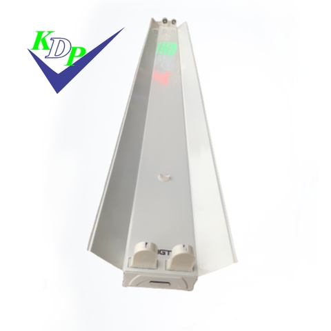 Máng led đôi 2×1.2 AGT kèm chóa phản quang sơn tinh điện bản rộng AGTCSR218