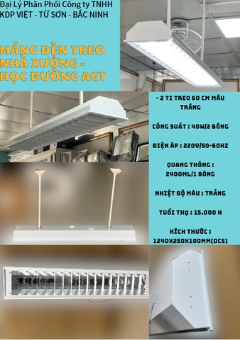 Máng đèn treo xưởng- học đường AGT