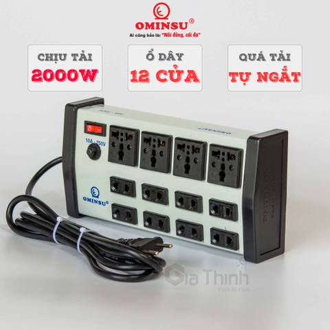 Ổ cắm điện 12 lỗ OMINSU (Bảo hành đổi mới 3 tháng)