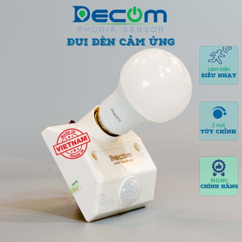 Đui đèn cảm ứng tự động bật tắt DECOM DC 069C(BH12T)