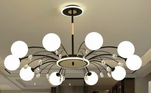 Đèn chùm bóng decor 12 tay thân đen GT1999D