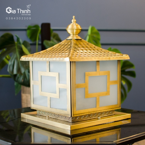 Đèn đồng trụ cổng ngói - Sử dụng ngoài trời