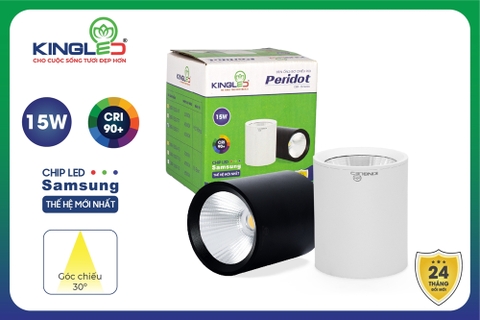 Ống bơ 15W Kingled vỏ đen ánh sáng vàng (BH24T)