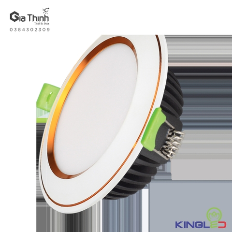 Âm trần 7w  Kingled a/s 3 màu viền vàng mặt cong(BH24t)