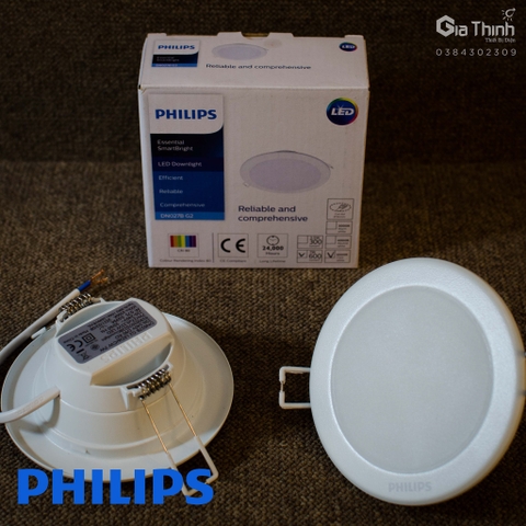 Âm trần 7W Philips nhôm a/s trung tính (BH24T)