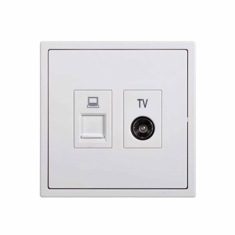 Ổ cắm TV và dữ liệu Cat5e Simon i7 màu Champange