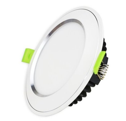 Âm trần 8w KingEco mặt cong viền bạc lỗ khoét 90mm (BH24T)