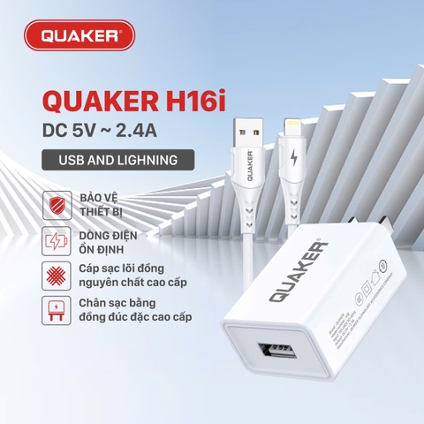 Bộ sạc nhanh Quaker 2.4A H16I