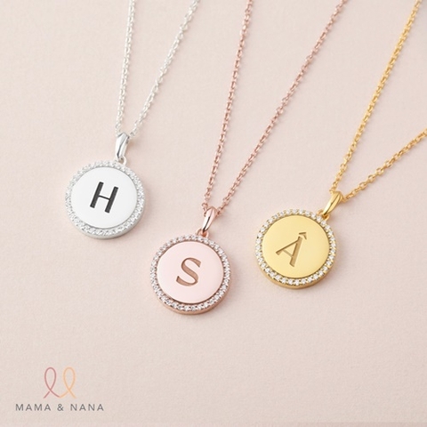 Dây Chuyền Khắc Chữ Đính Đá Moissanite Cao Cấp - Luxury Letters