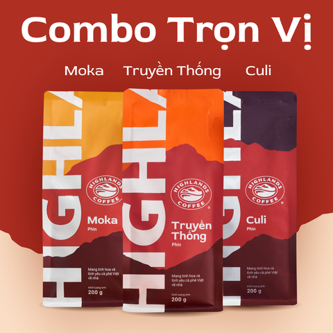 Combo 3 gói cà phê rang xay Highlands Coffee 200g