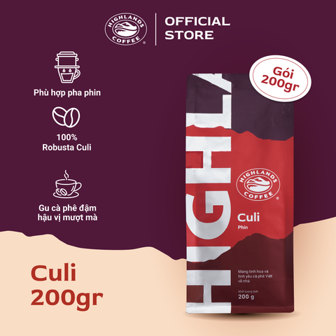 Cà Phê Rang Xay Culi Highlands Coffee 200g/gói