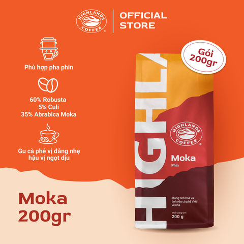 Cà Phê Rang Xay Moka Highlands Coffee 200g/gói