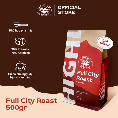 Size tiện lợi - Cà Phê Hạt Full City Roast Highlands Coffee 500g