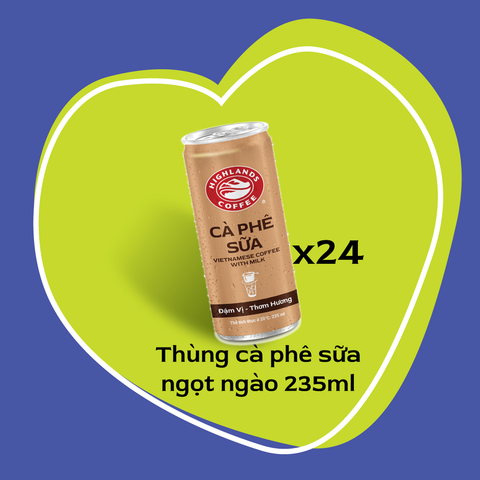 Thùng 24 Lon Cà Phê Sữa Highlands Coffee 235ml/lon