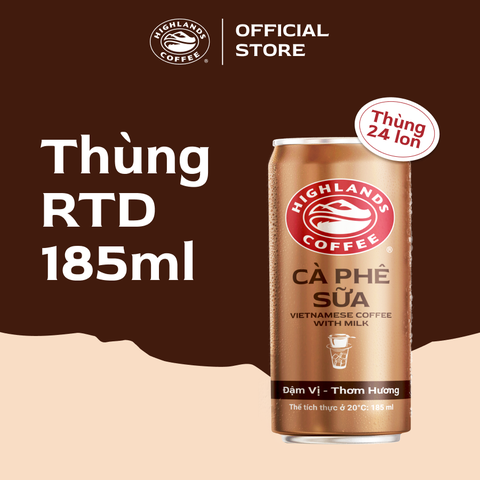 Thùng 24 Lon Cà Phê Sữa Highlands Coffee 185ml/lon