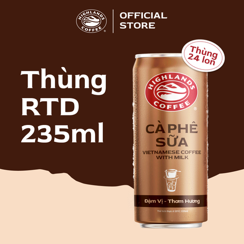 Thùng 24 Lon Cà Phê Sữa Highlands Coffee 235ml