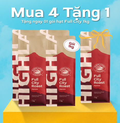 DEAL THÁNG 6- MUA 4 TẶNG 1. Nhập mã KM30K giảm thêm 30K đơn từ 899K - Cà phê Hạt Highlands Coffee 1kg tặng 01 gói cùng loại 1kg
