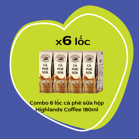 COMBO 6 Lốc *4 hộp Cà Phê Sữa Highlands Coffee Tetra pack (180ml/hộp)