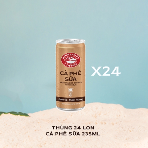 Thùng 24 Lon Cà Phê Sữa Highlands Coffee 235ml/lon