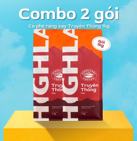 Freeship - COMBO 2 Túi Cà phê Bột Truyền Thống Highlands Coffee 1kg/túi